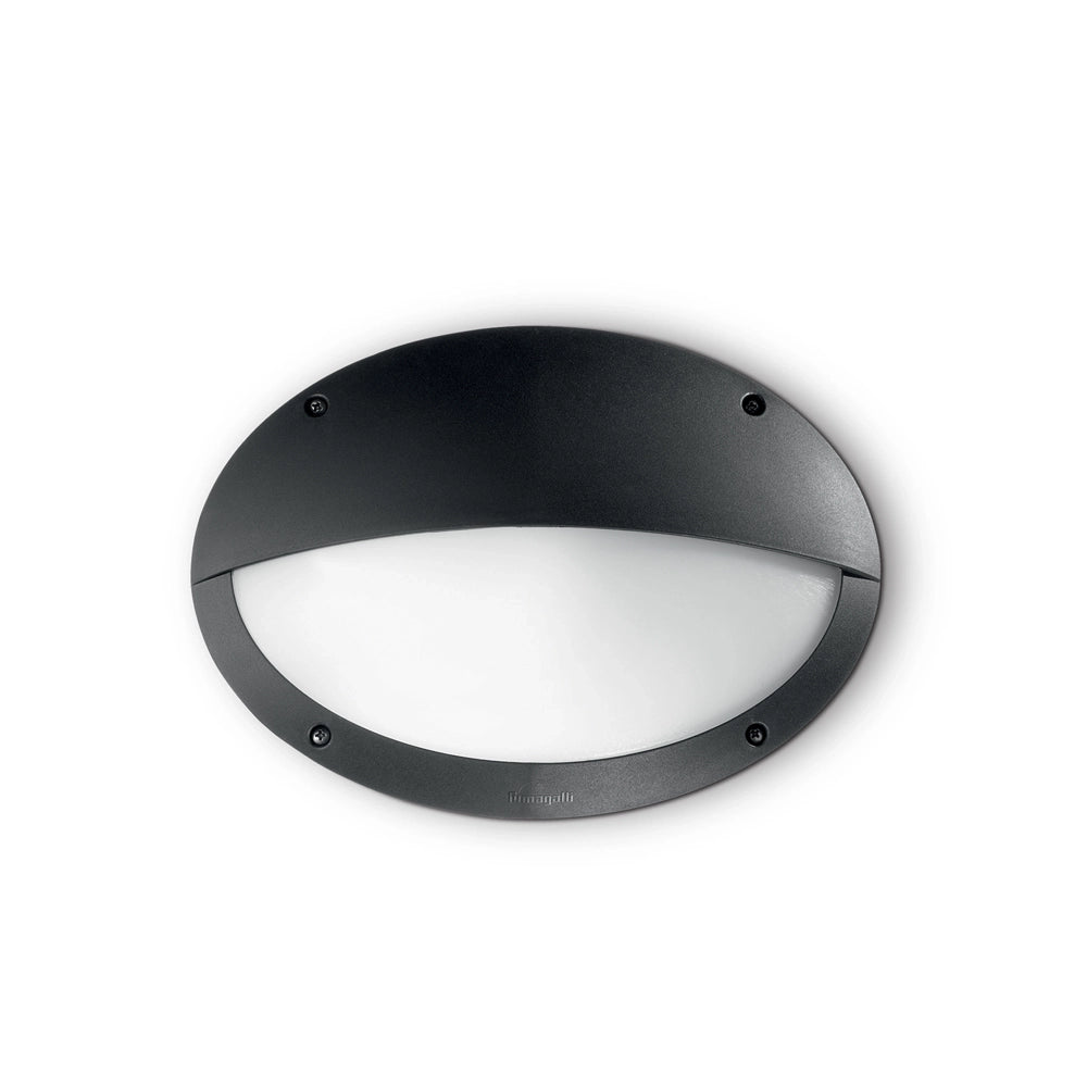 Applique Moderna Medea-2 Materie Plastiche Nero 1 Luce E27
