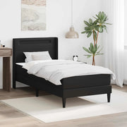Struttura letto con materasso-Giroletto Nero 100 x 200 cm Similpelle