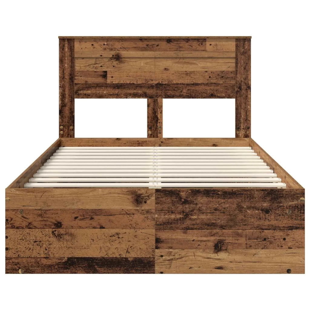 Letto matrimoniale | Letto per adulti | Struttura del letto Legno vecchio 120 x 190 cm Pino massello