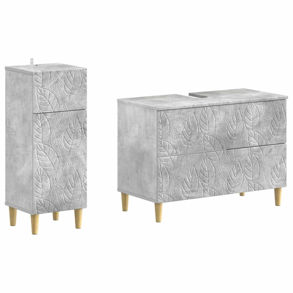 Set di Armadi da Bagno da 2 Pezzi DELFT Grigio Cemento 3417705