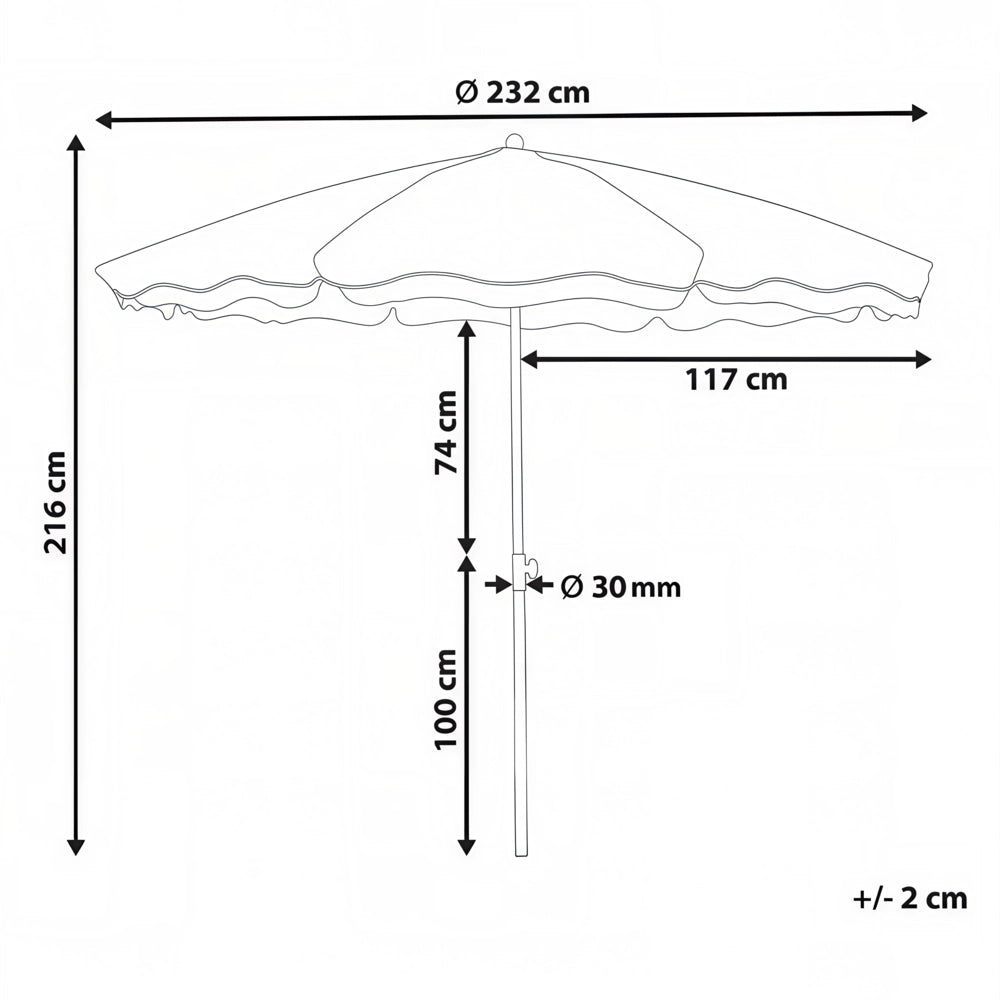 Ombrellone da giardino ⌀ 232 cm beige Elegante e moderno esterno