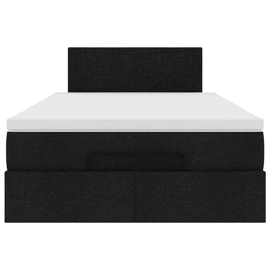 Pouf Letto con Materasso Nero 120x190 cm in Tessuto 3311361