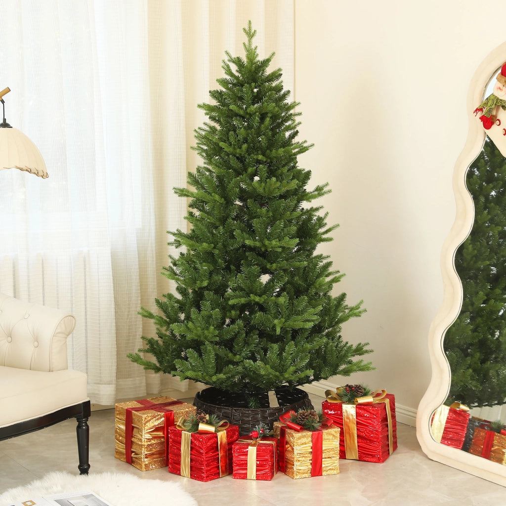 Albero di Natale Artificiale ¨C Minimal ¨C Verde 180 cm con Base in Acciaio