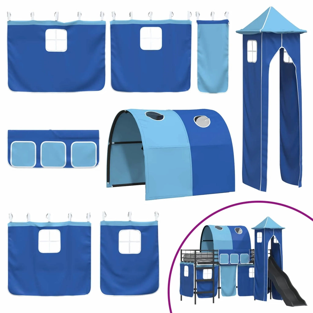 Struttura del letto loft per bambini Nero e Blu 99,5 x 190 cm