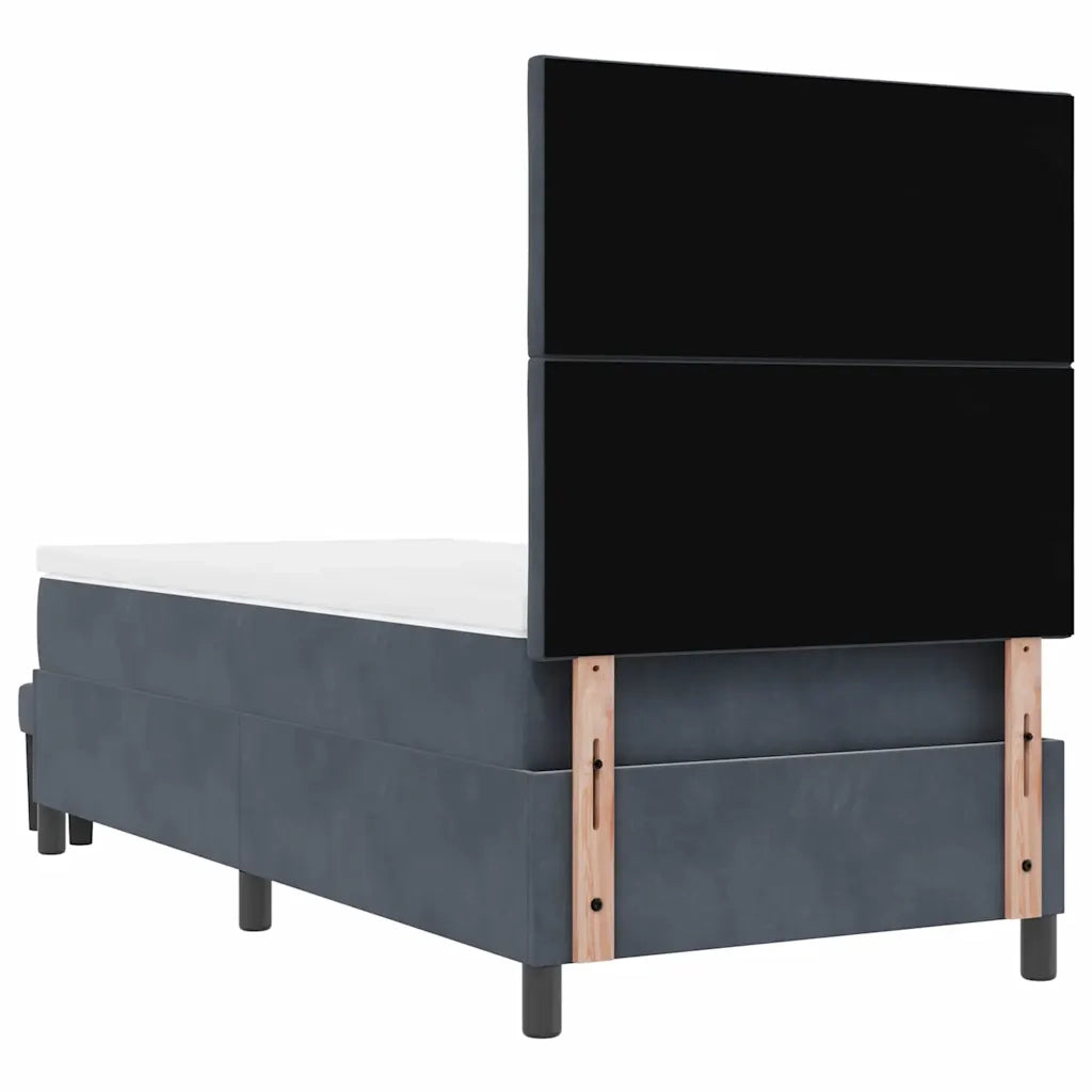 Letto a molle con testiera Grigio scuro 200 x 90 cm Velluto 3344553