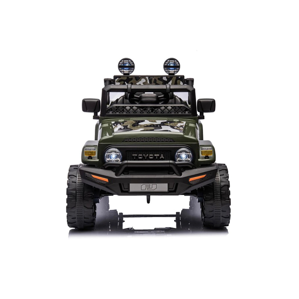 Macchina Elettrica per Bambini Fuoristrada Toyota Fj Cruiser 12V Telecomando Ruote in Gomma e Sedile in Pelle Nero e