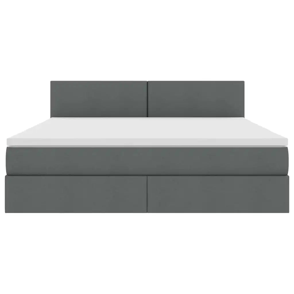 Letto con contenitore e materasso Grigio scuro 180 x 200 cm