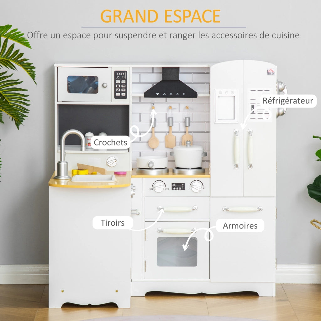 Cucina Giocattolo per Bambini 3-6 Anni con Accessori ¨C Minimal ¨C Bianco