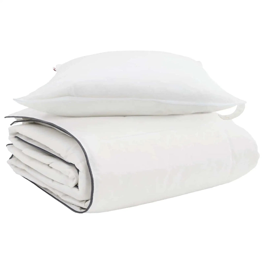 Piumone | Duvet Invernale con cuscino 2 pz Bianco Piuma d'anatra