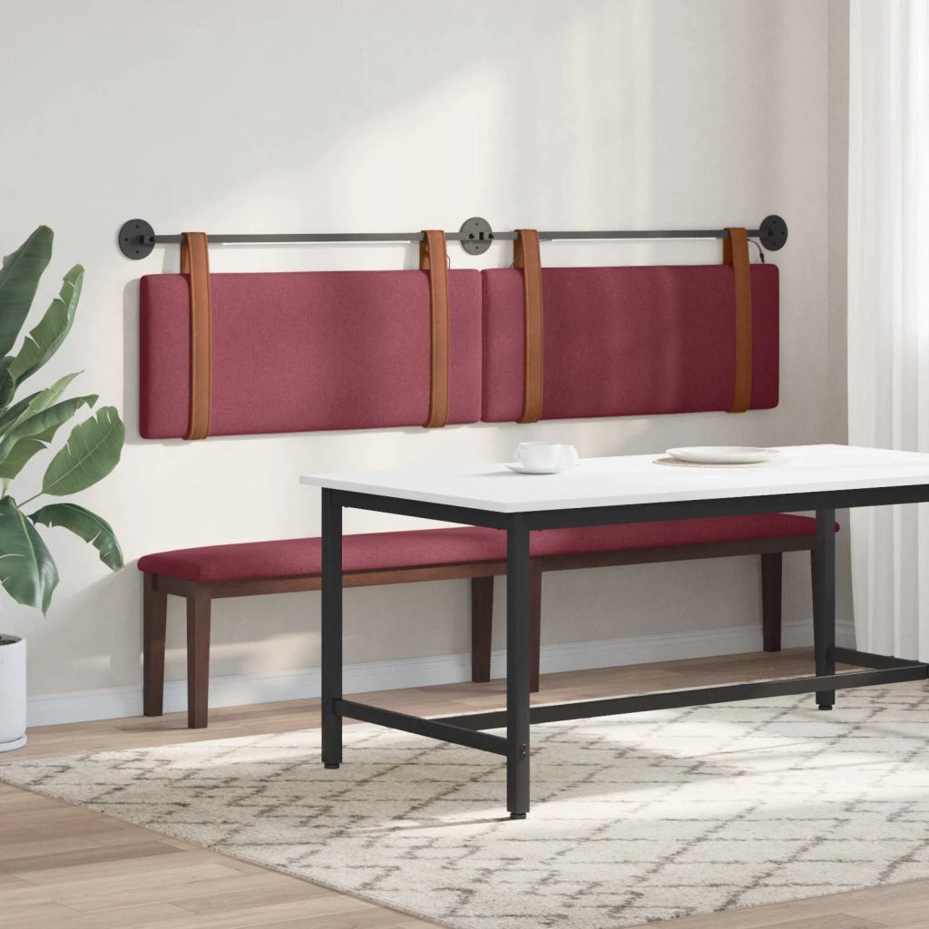 Testiera | Testata sospesa Con luce LED Rosso Vino PU Antico