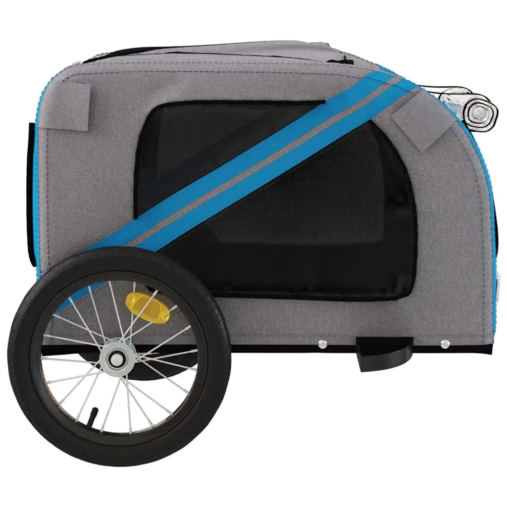 Rimorchio da Bici per Animali Blu e Grigio Oxford e Ferro 93876