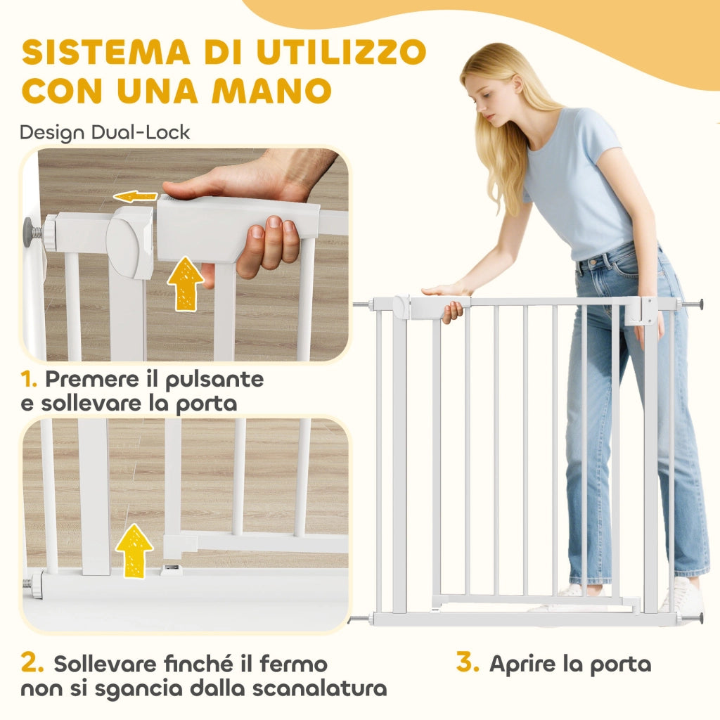 Cancelletto di Sicurezza per Bambini ¨C Xylo ¨C Bianco, 76-81x76 cm