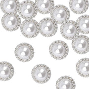 Parelknopen retro con strass - 30 pezzi - argento - 23 mm