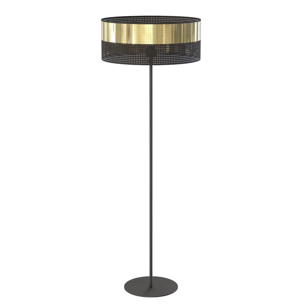 Lampada da terra LUX nera/oro traforata 1xE27 Emibig