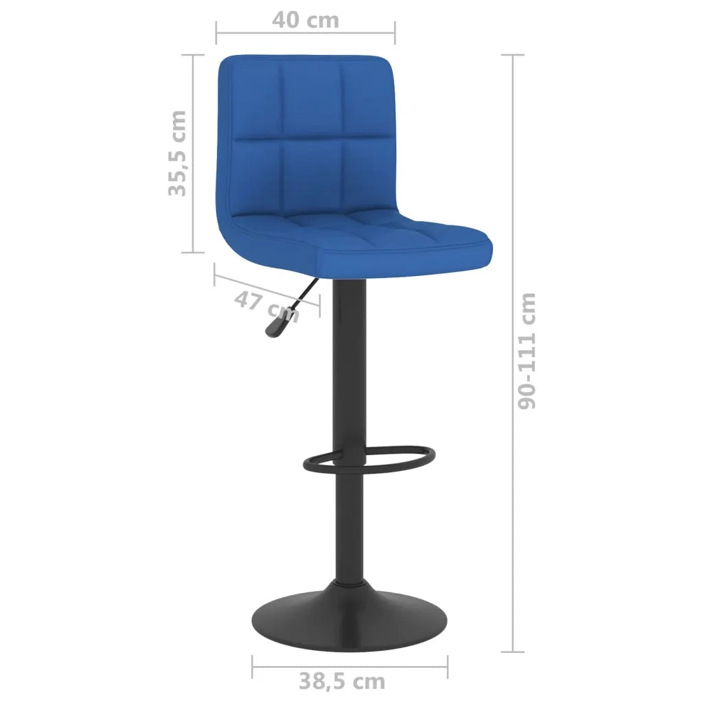 Sgabelli da Bar 2 pz Blu in Tessuto 334286