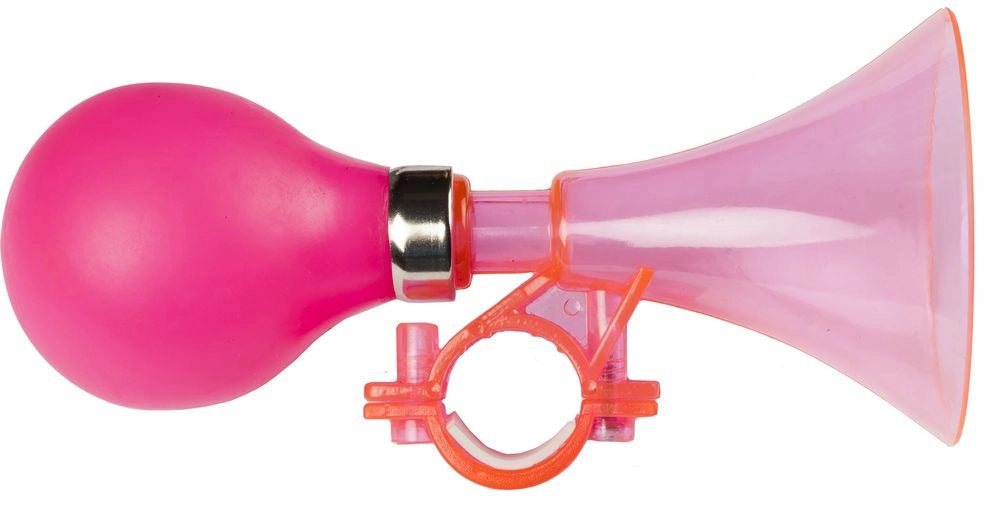 Campanello a trombetta rosa in plastica per bici bambina