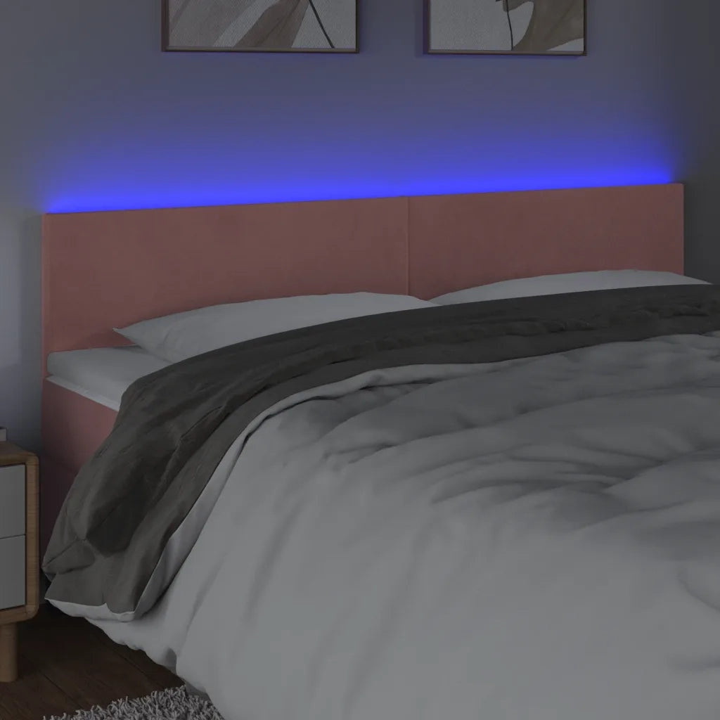 Testiera | Testata a LED Rosa 160x5x78/88 cm in Velluto