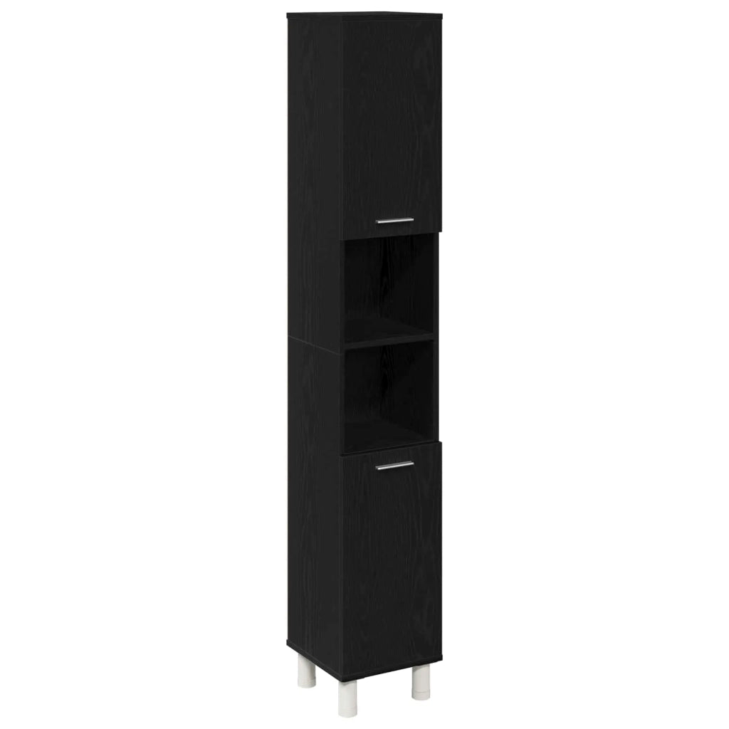 Set di mobili per il bagno 3 pcs Nero 30 x 30 x 179,5 cm 3333049