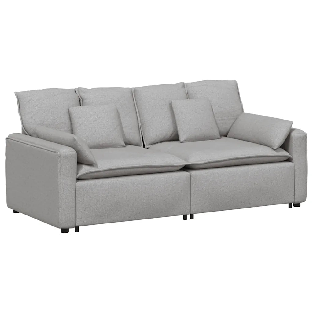 Divano Modulare con Cuscini-Sofa Modulare-Divanetto Grigio Nuvola