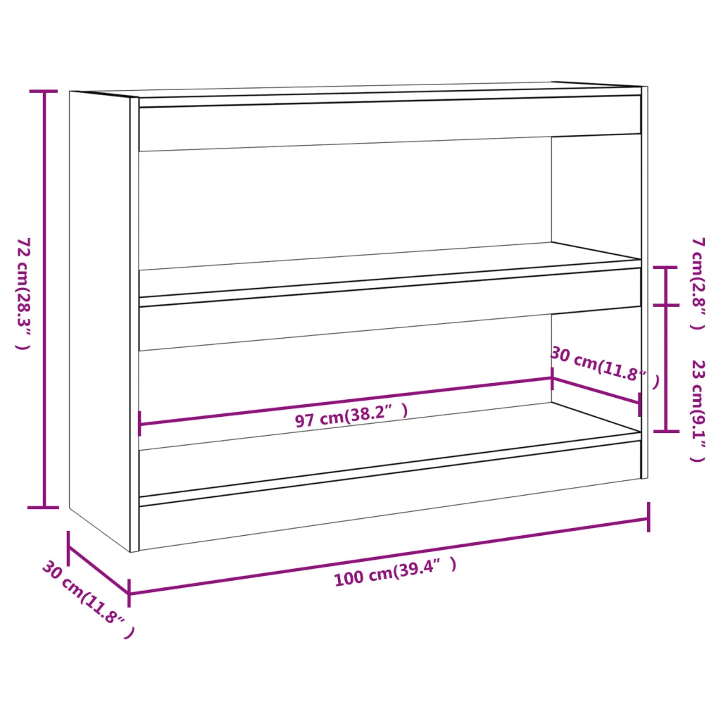 Libreria/Divisorio Grigio Sonoma 100x30x72 cm 813630