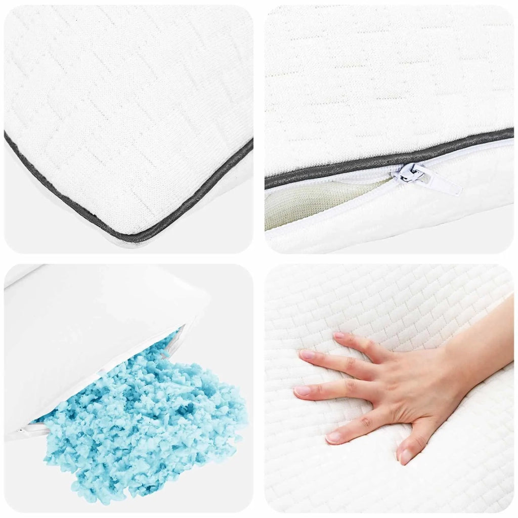 Cuscino Shread Bianco 80 x 40 x 14,5 cm Schiuma Memory 42020222
