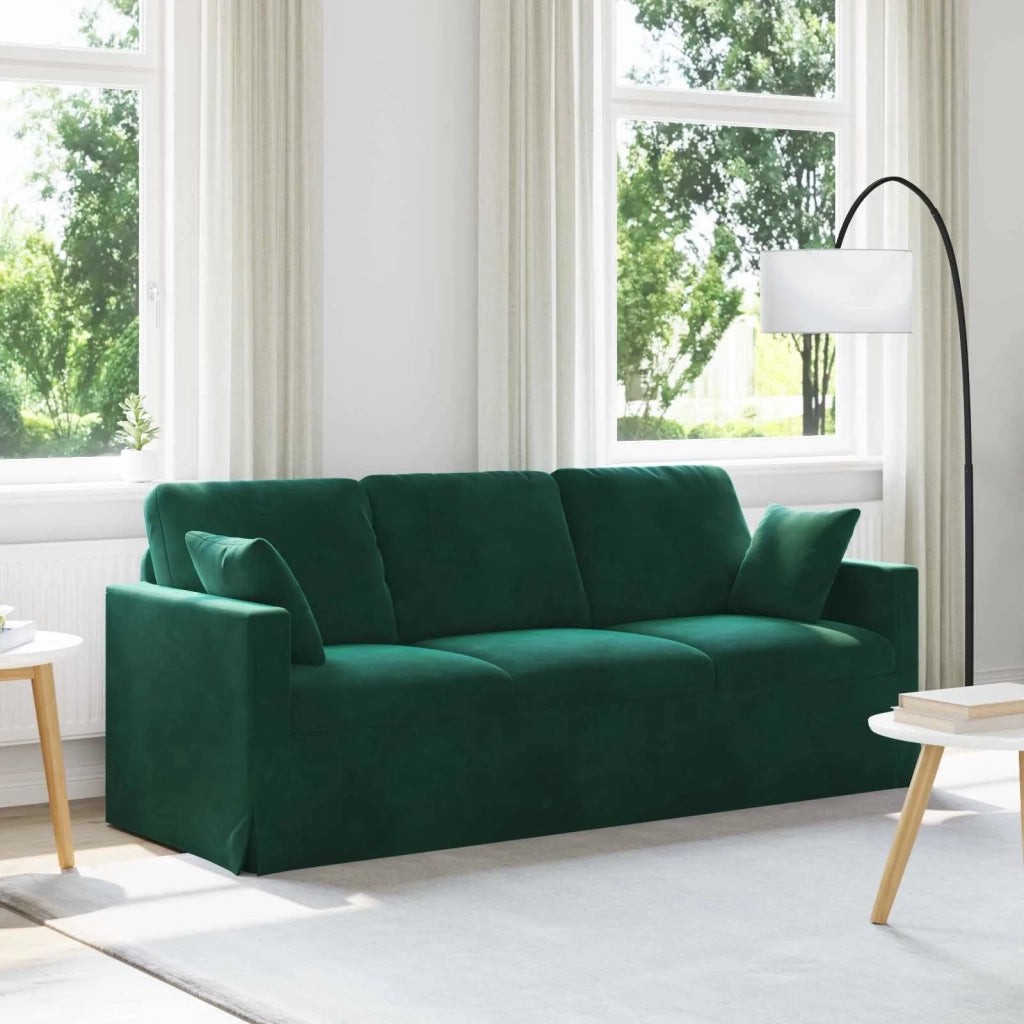 Divano Verde Scuro 198 x 78 x 80 cm Velluto 42024433