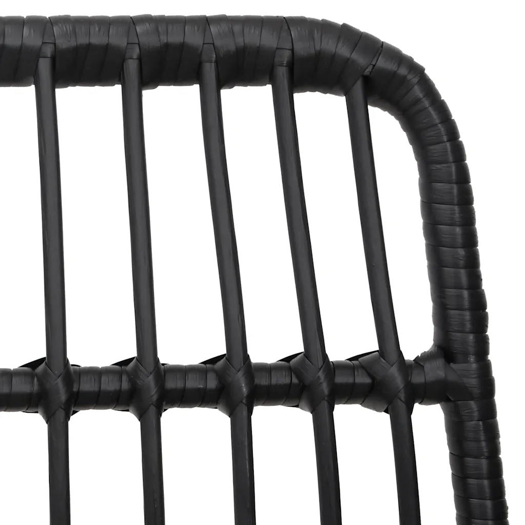 Set da Pranzo da Giardino 5 pz Nero in Polyrattan 3157896