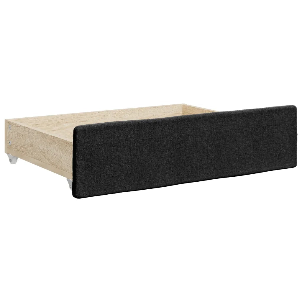 Divano Letto Estraibile con Cassetti Nero 90x190 cm in Tessuto 3196644
