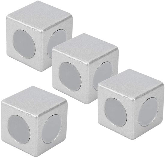 Supporto angolare a cubo 4 pezzi per profili di alluminio