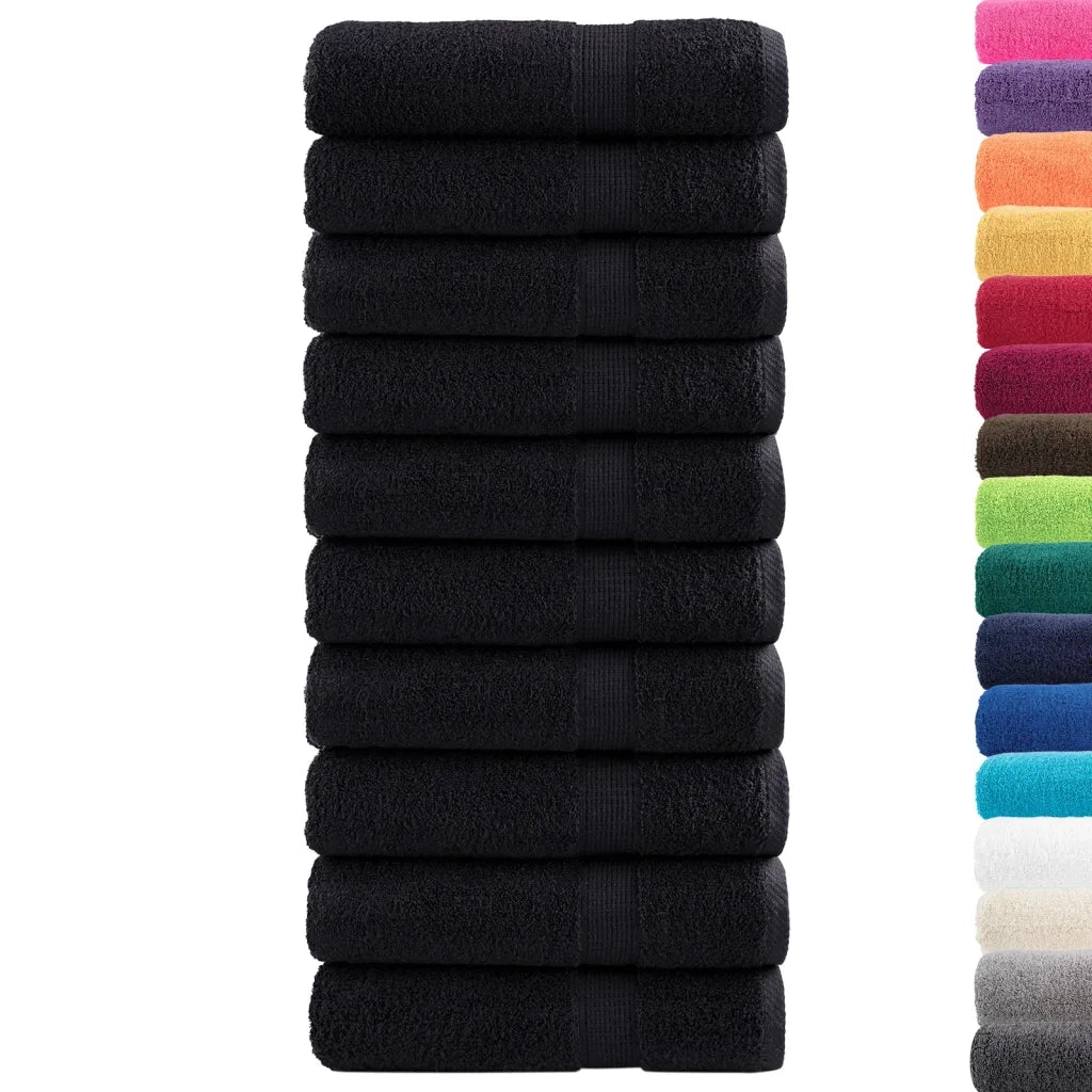 vidaXL Asciugamani Premium SOLUND 10 pz Neri 50x100 cm 600 g/m²