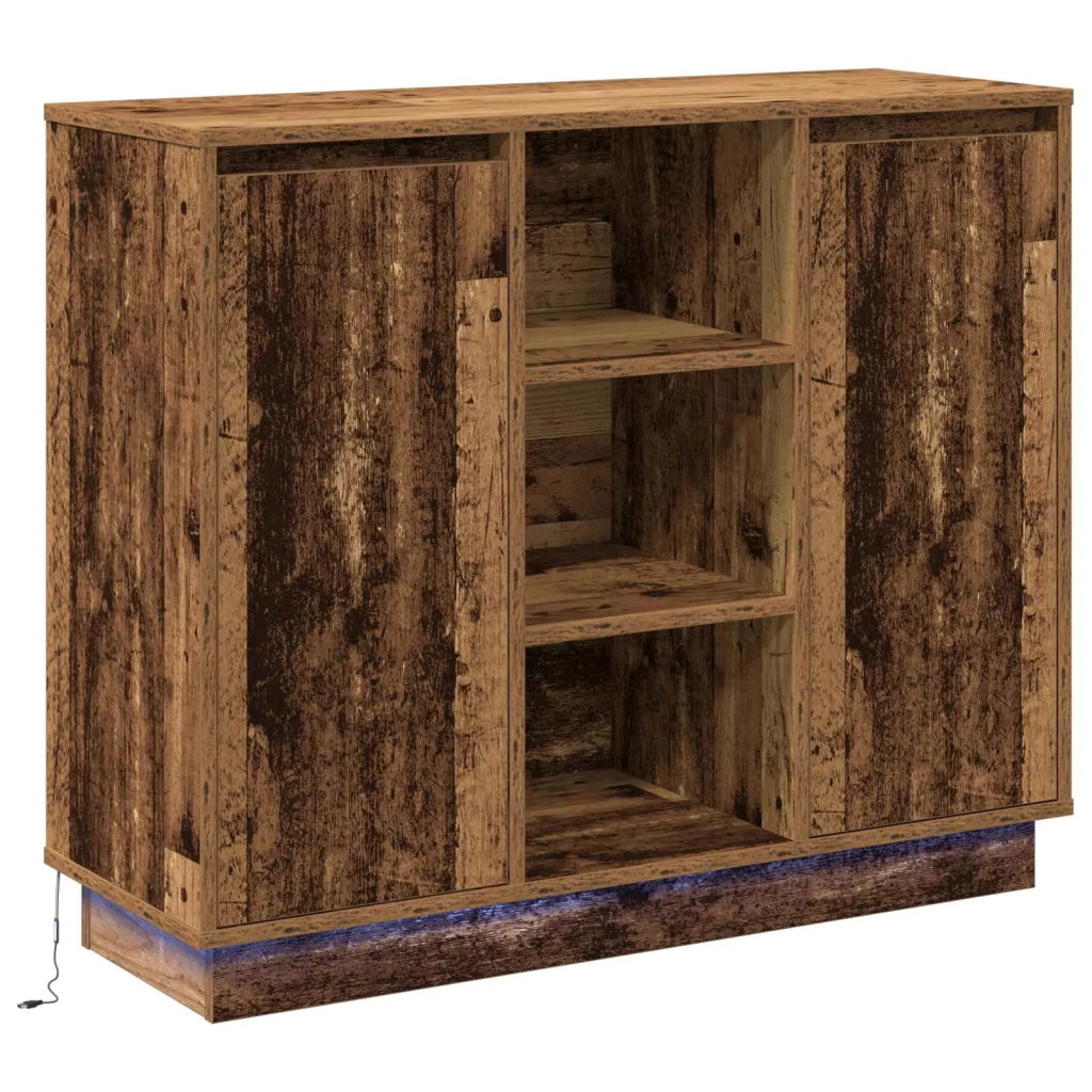 Madia LED Legno vecchio 90 x 32 x 75 cm Legno multistrato 869688