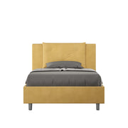BS COM Letto singolo senza rete imbottito 100x190 microfibra ocra