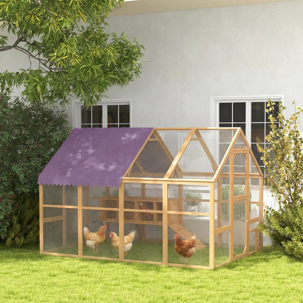 Pollaiolo in Legno con Recinto Esterno ¨C Minimal ¨C Giallo 280x180x190 cm