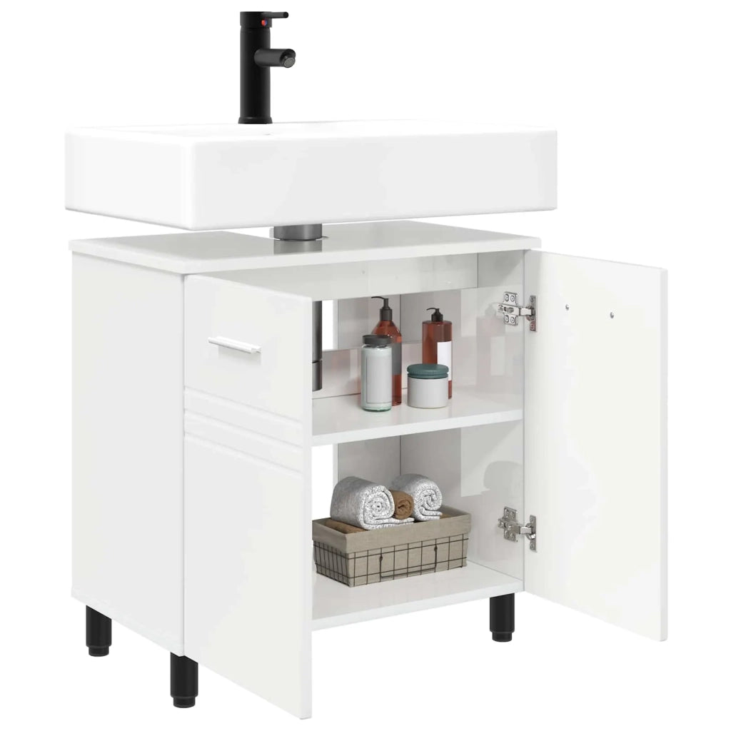 Mobiletto da Bagno | Armadio da bagno Bianco Lucido 60 x 35 x 60 cm