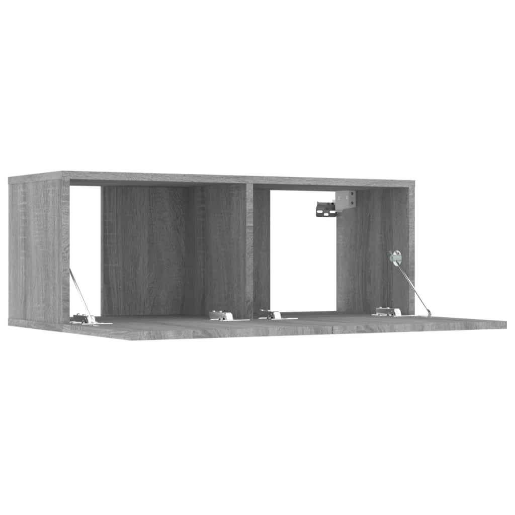Mobile TV multimediale scaffale TV credenza mobile TV sala da pranzo soggiorno camera da letto 4 pezzi Sonoma 80 x 30 x 30 cm legno ingegnerizzato grigio 02_0028768