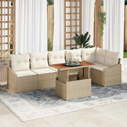 Set Divano da Giardino 7 pcs Beige Poly Rattan 3358584