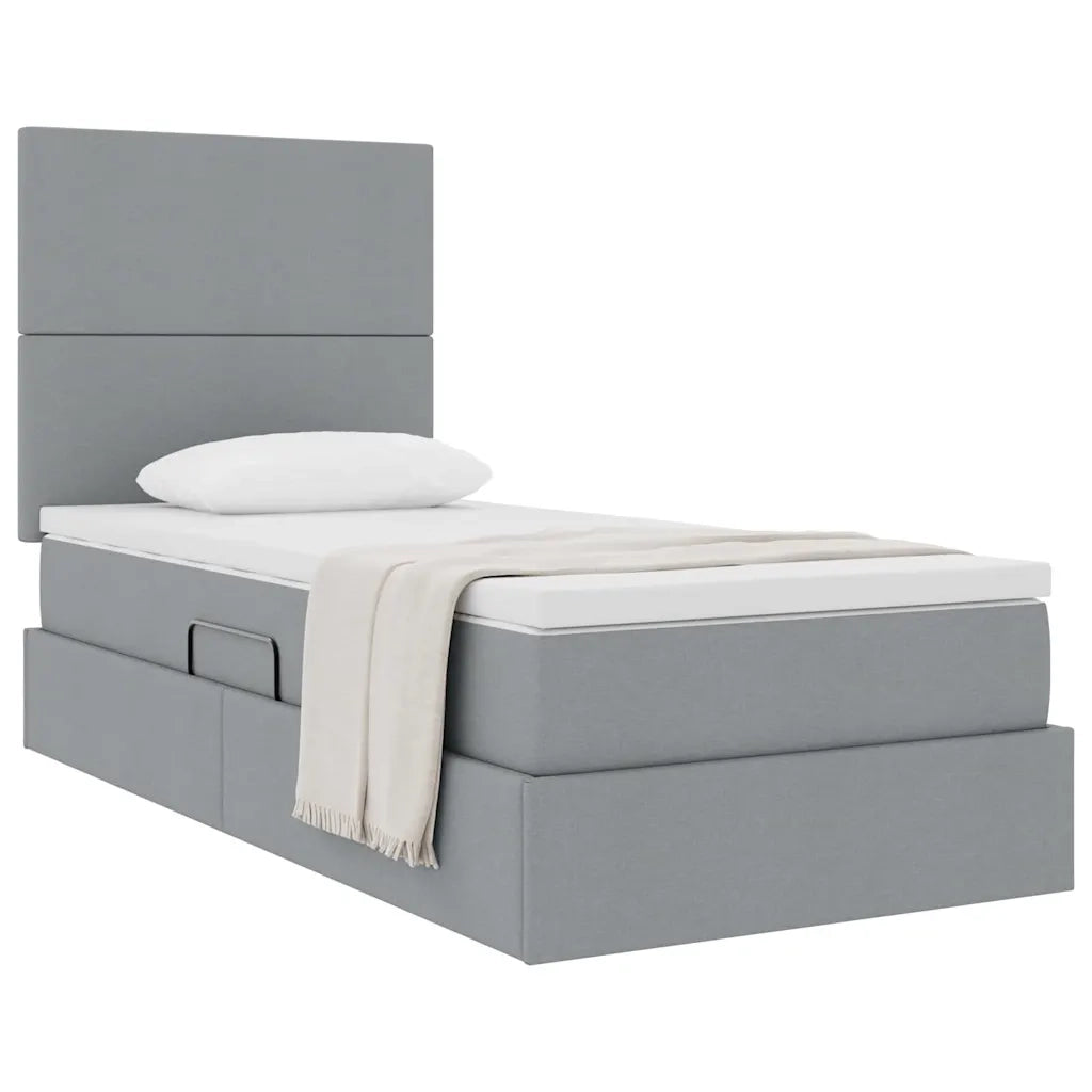 Letto con contenitore e materasso Grigio chiaro 90 x 200 cm 3371691