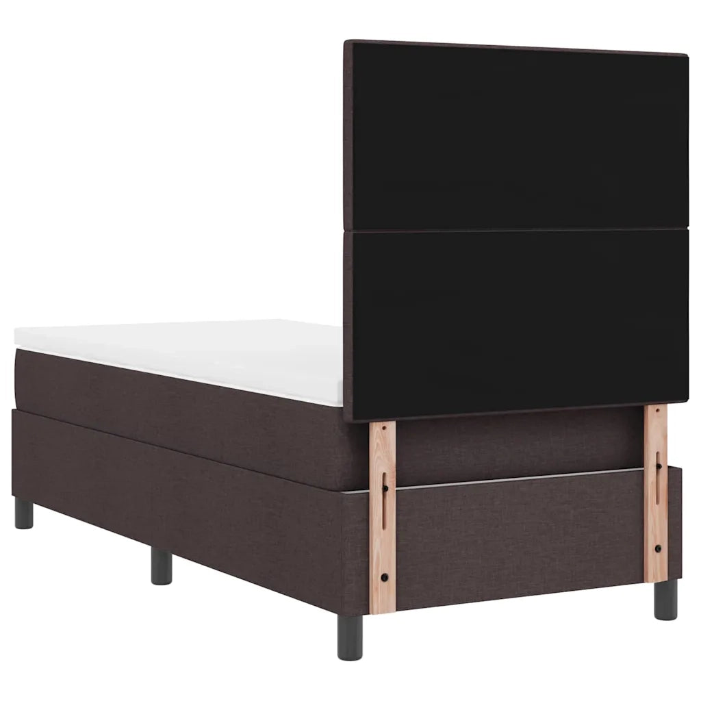 Letto a molle con testiera Marrone Scuro 100 x 200 cm Tessuto 3339367