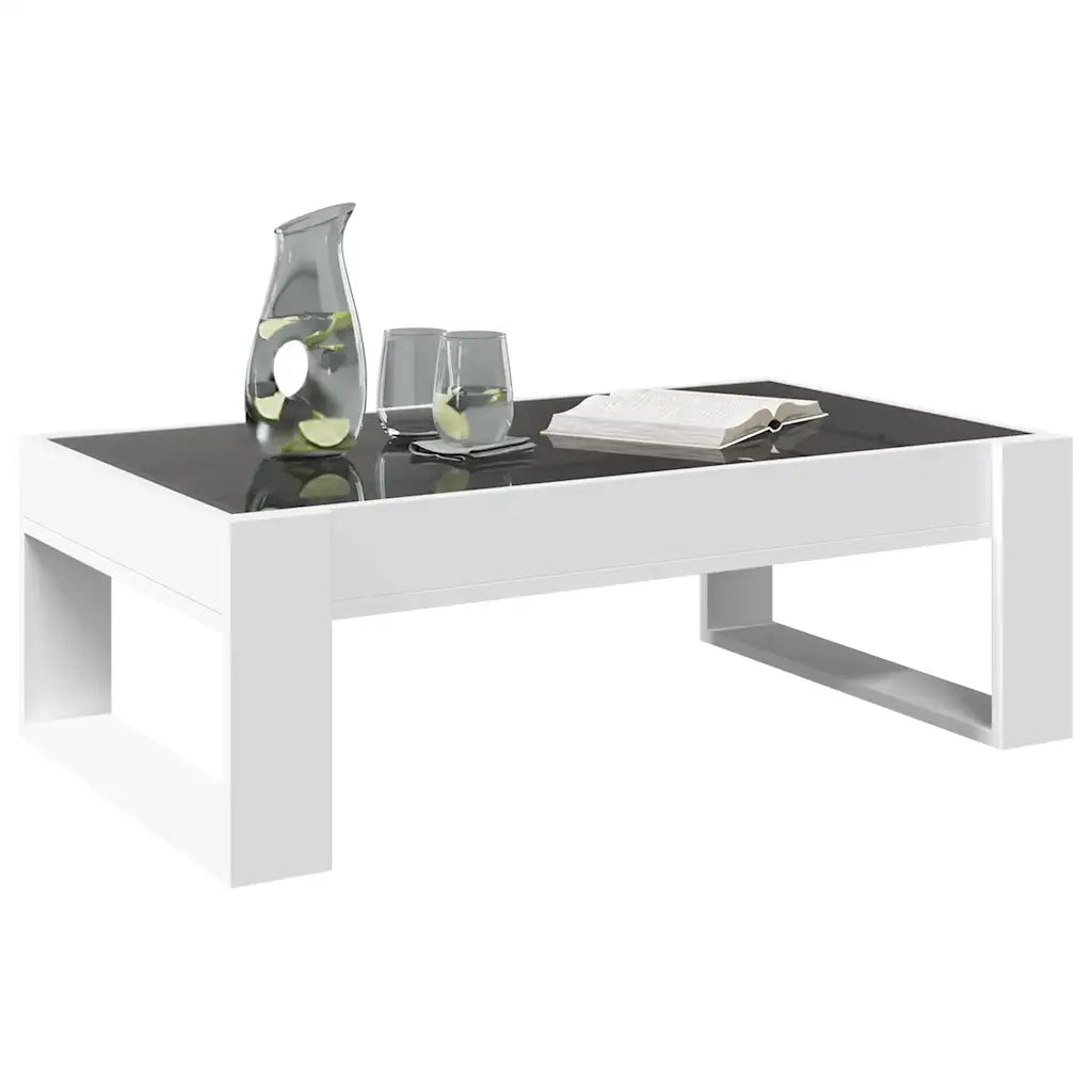 Tavolino da salotto | Tavolino da caff¨¨ | Tavolino da Soggiorno con LED Infinity Bianco 90x53x30 cm