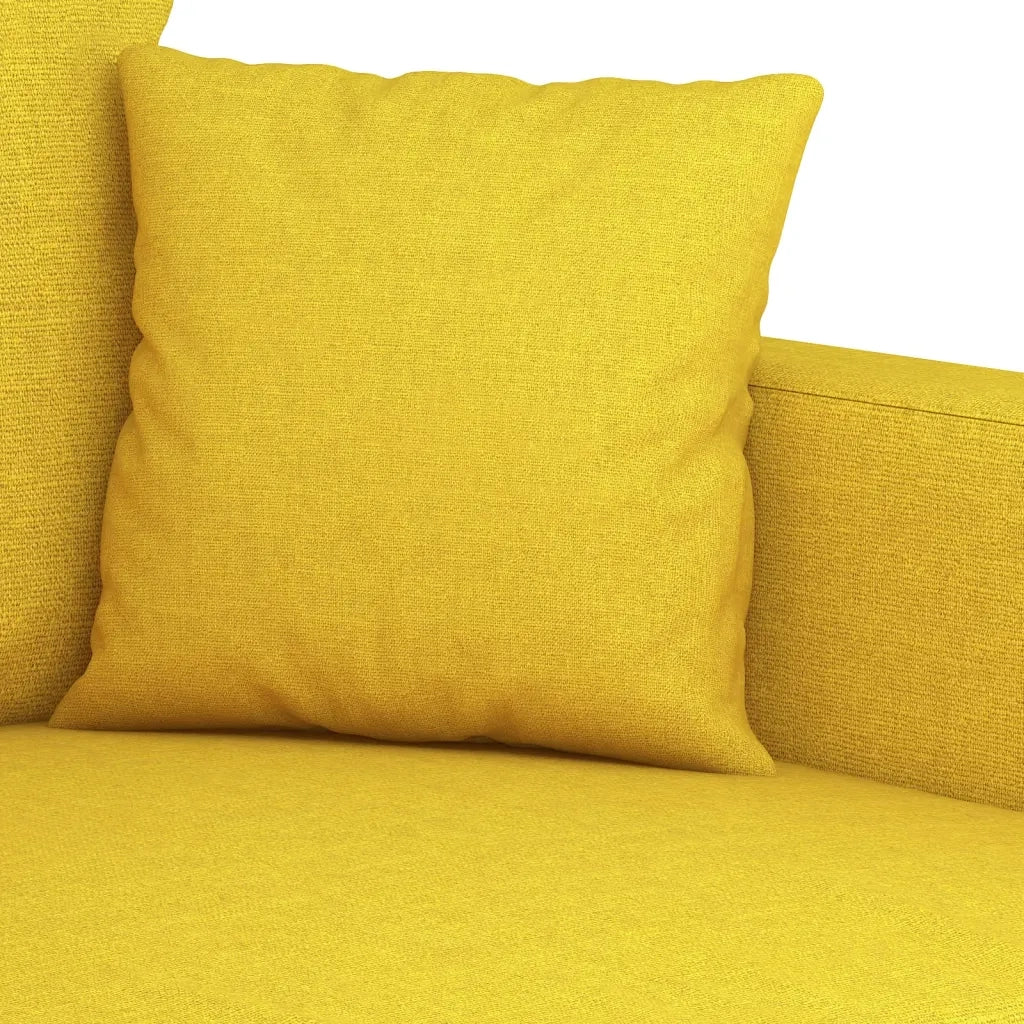 Set di Divani 4 pz con Cuscini Giallo Chiaro in Tessuto 3201645