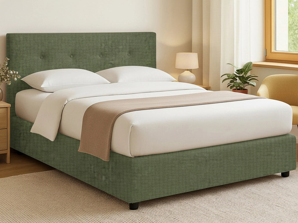 Oxford, Letto Matrimoniale Sfoderabile Made in Italy, Verde