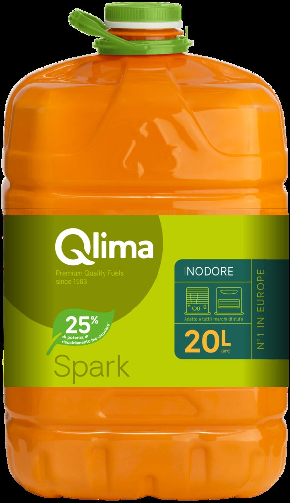 Combustibile per stufe Spark 20 lt, inodore con 25% da fonti rinnovabili, adatto a tutte le marche di stufe a combustibile