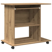 Scrivania | Tavolo da Ufficio Computer Rovere Artigianale Legno Multistrato
