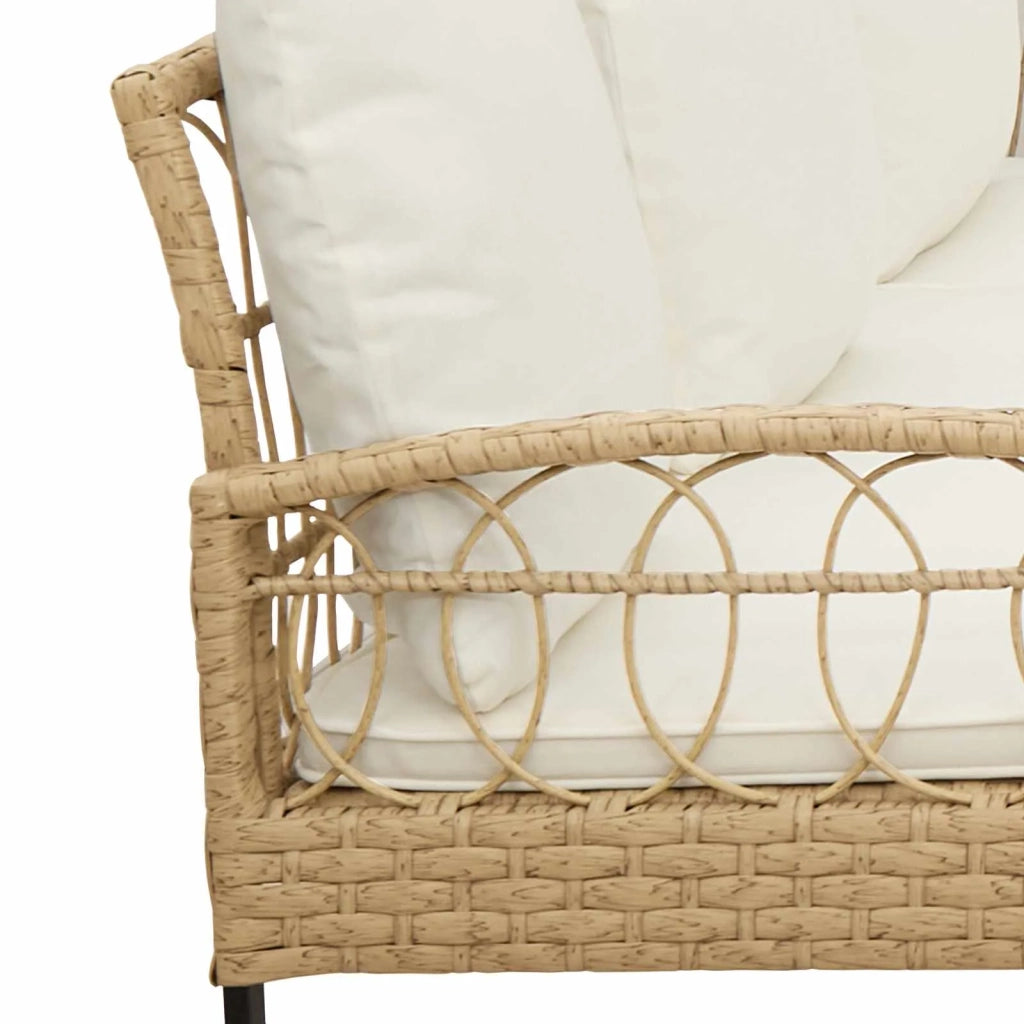 Set di Divano da Giardino con cuscino 2 pcs Naturale