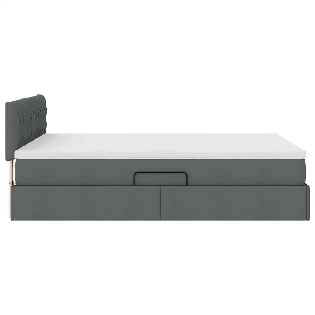 Letto con contenitore e materasso Grigio scuro 140 x 200 cm 3370576