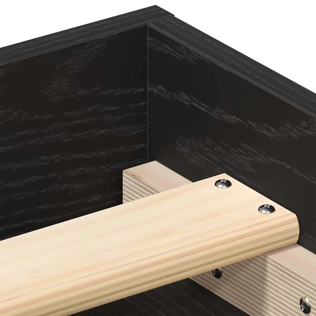 Giroletto senza Materasso-Struttura Letto Rovere Nero 135x190 cm Truciolato 461152