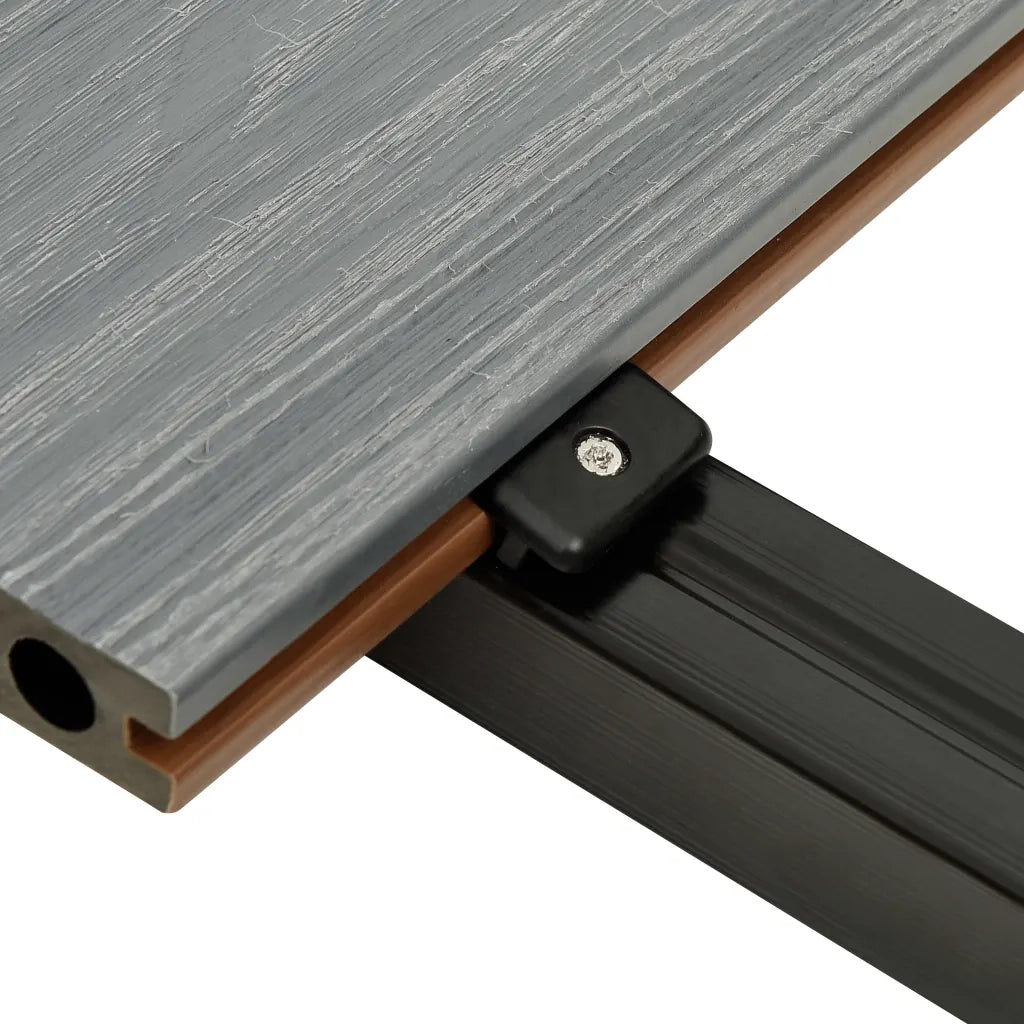 Listoni Decking WPC con Accessori Marroni e Grigi 10 m² 2,2 m 3070463