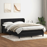 Giroletto a Molle con Materasso Nero 160x210 cm in Velluto 3317531
