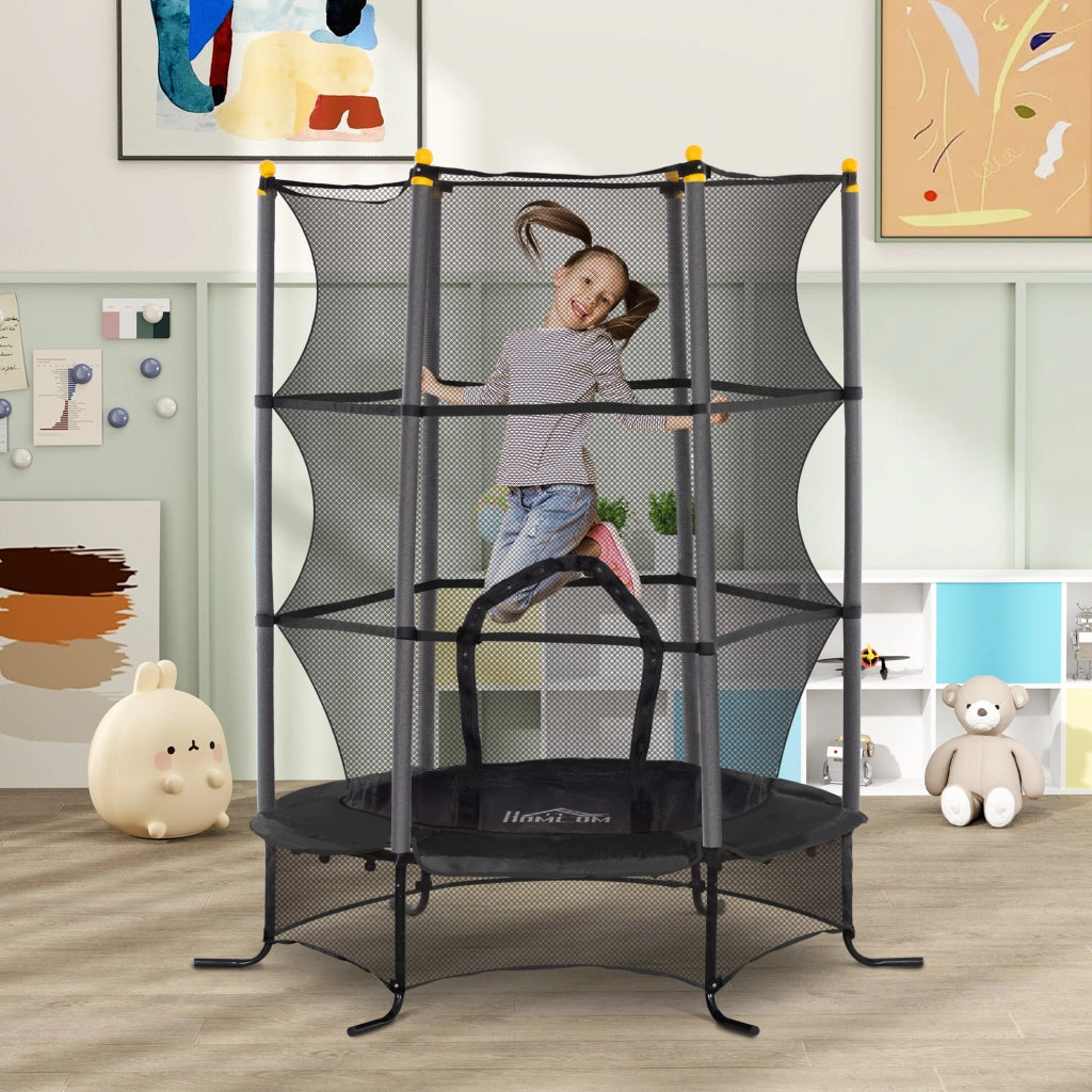 Trampolino Bambini ¨C Minimal ¨C Nero ?160x190 cm con Rete Sicurezza