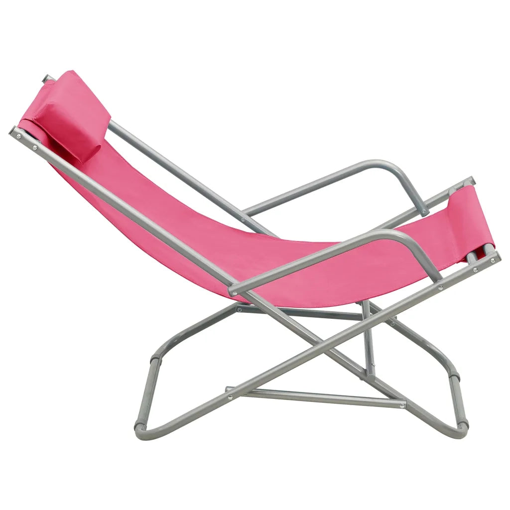 Sedie a Dondolo 2 pz in Acciaio Rosa 310341